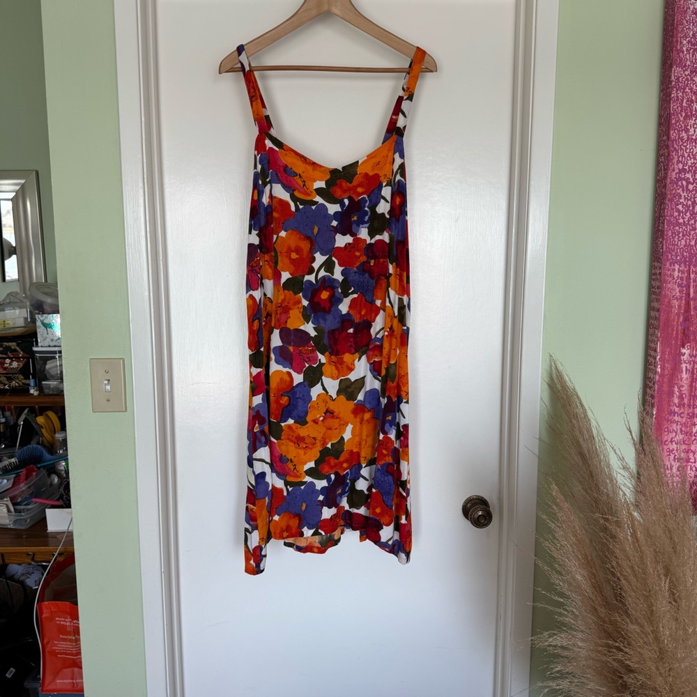 Serendipity Blue and Orange Spaghetti Strap Sundress